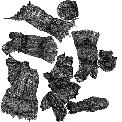 3D people model woman casual walking, scanned human for 3ds Max rendering, wireframe top-down view