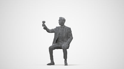 realistic 3D man formal formalaffairs, scanned archviz people for Blender and 3ds Max, wireframe back view
