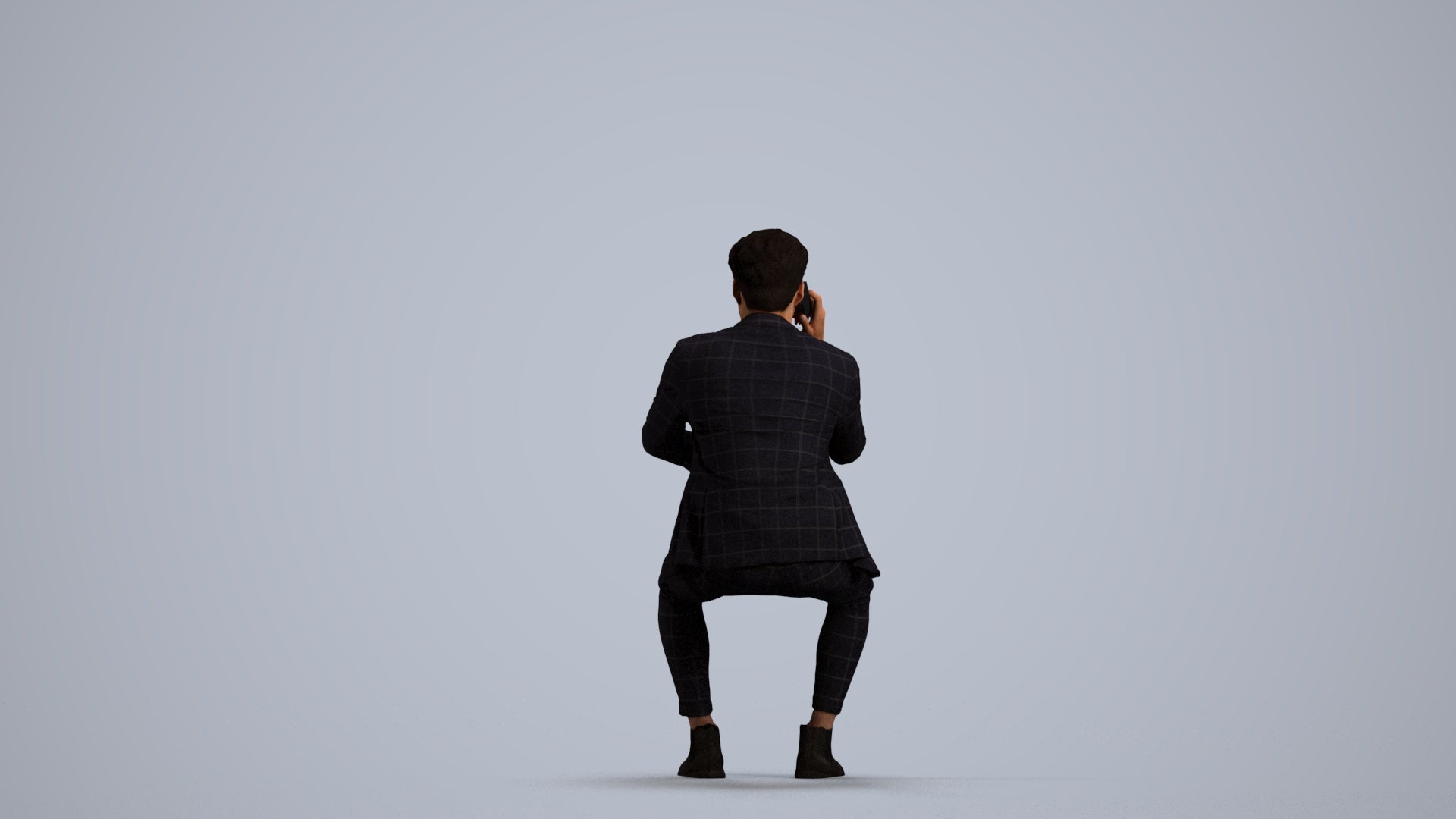 3D scanned man business, photorealistic archviz people for Enscape and SketchUp, front view render
