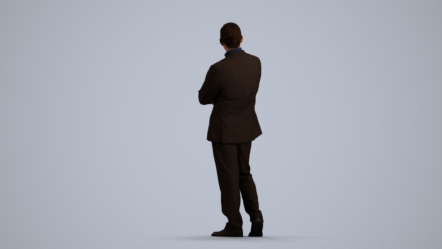 realistic 3D people man business, render-ready for V-Ray and Corona, FBX OBJ, front view render