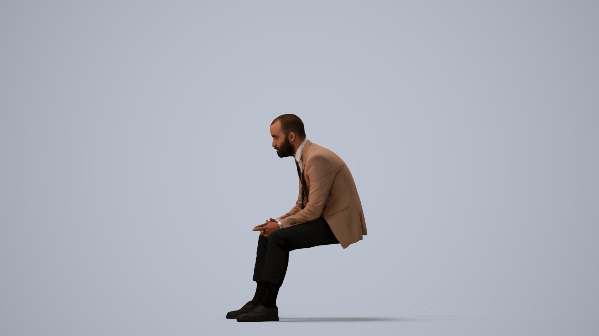 realistic 3D people man business, render-ready for V-Ray and Corona, FBX OBJ, three-quarter view render