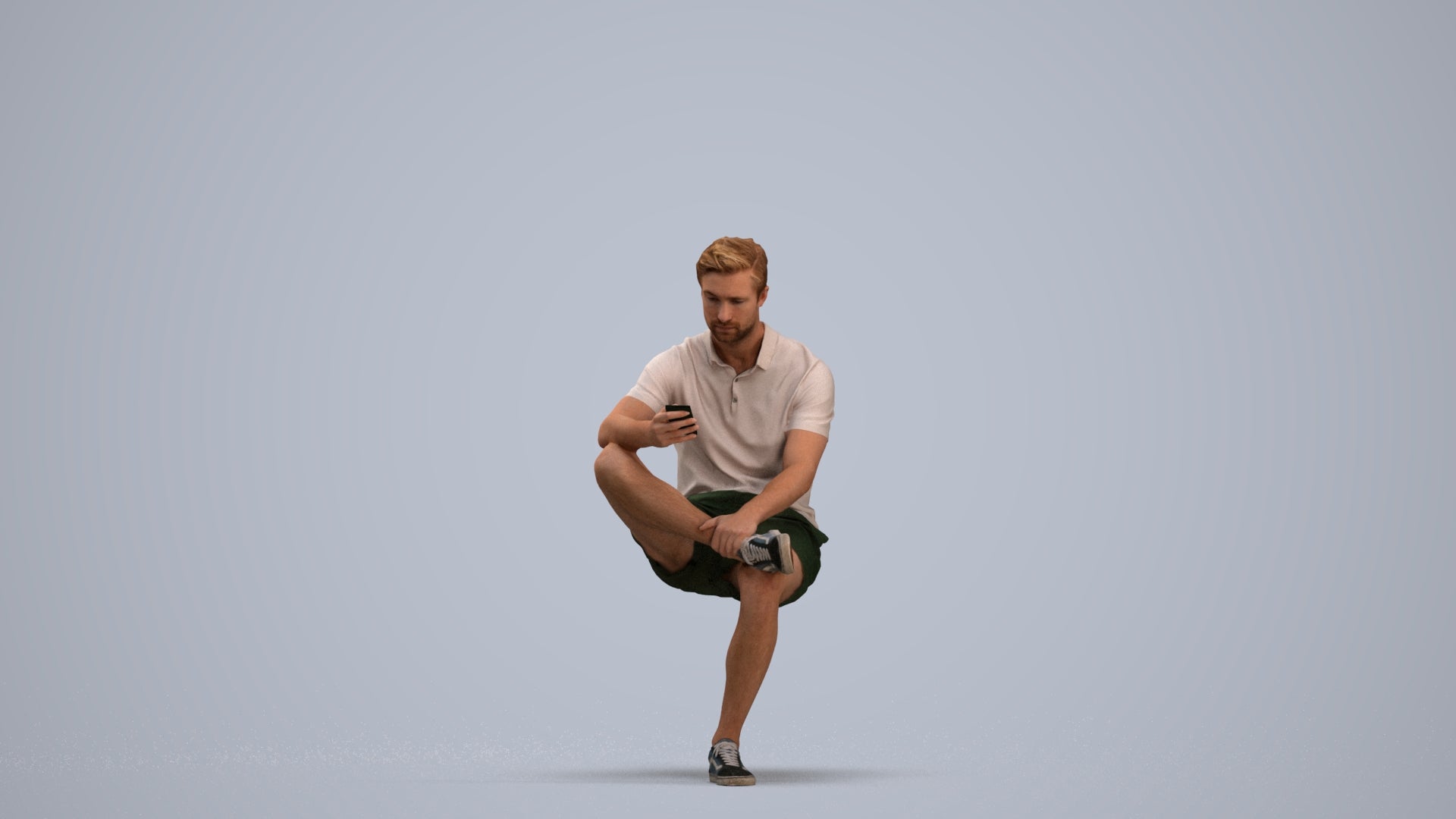 photogrammetry 3D man casual sitting, realistic human model archviz FBX, standing pose render