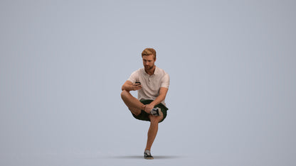 photogrammetry 3D man casual sitting, realistic human model archviz FBX, standing pose render