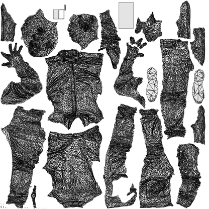 realistic 3D people man casual standing, render-ready for V-Ray and Corona, FBX OBJ, wireframe top-down view