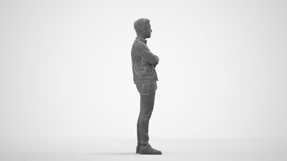realistic 3D people boy casual kids, render-ready for V-Ray and Corona, FBX OBJ, wireframe side view