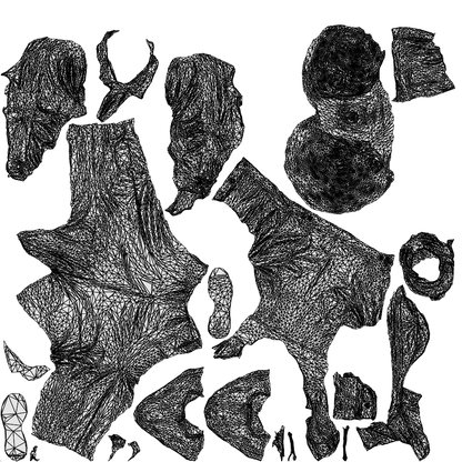 scanned 3D man casual standing, photogrammetry people for Enscape and V-Ray, wireframe top-down view