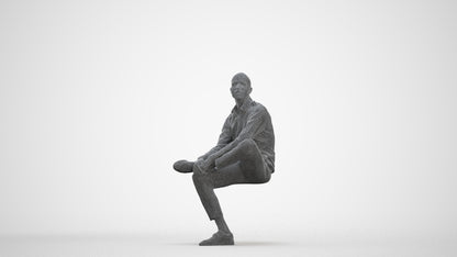 scanned 3D man business, photogrammetry people for Enscape and V-Ray, three-quarter front view render