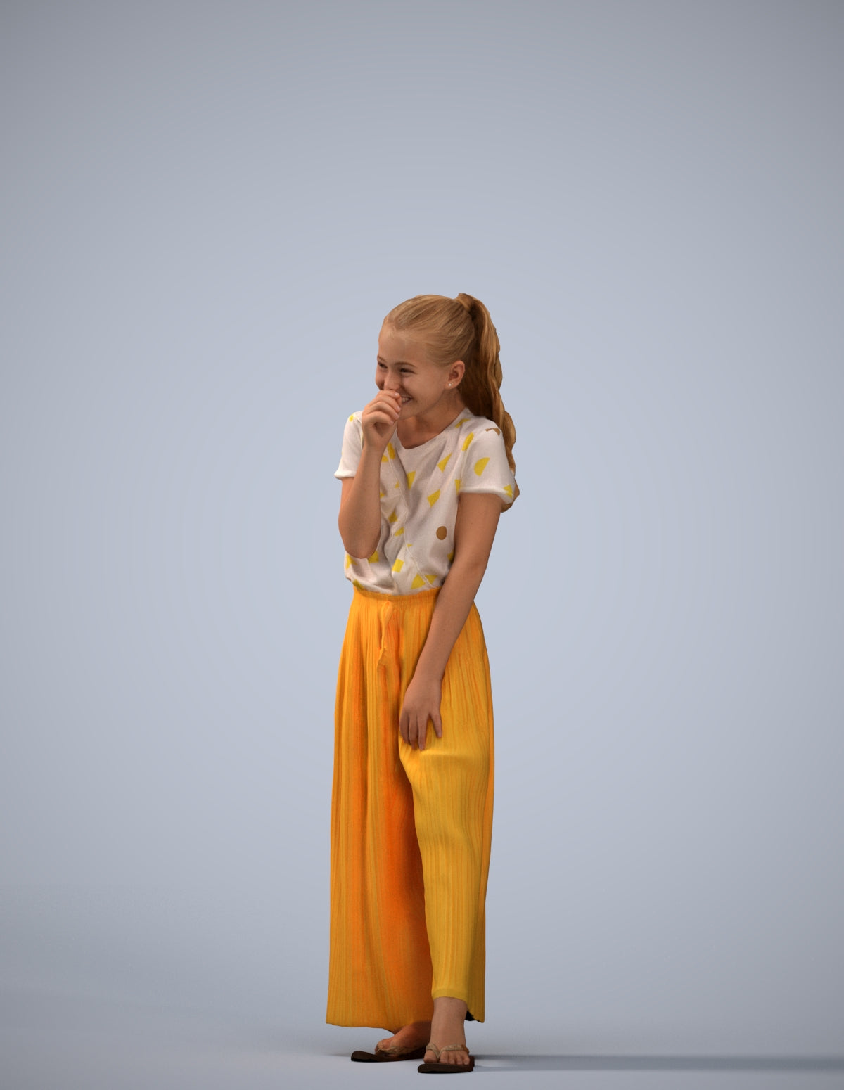 3D people model girl casual kids, scanned human for 3ds Max rendering
