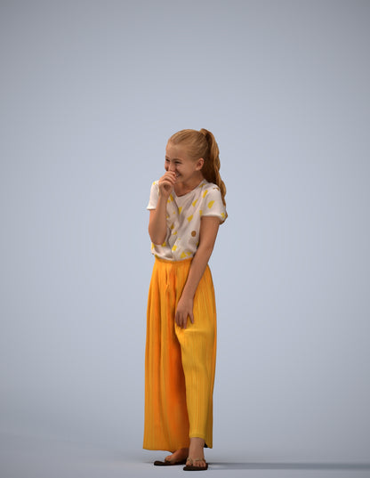 3D people model girl casual kids, scanned human for 3ds Max rendering