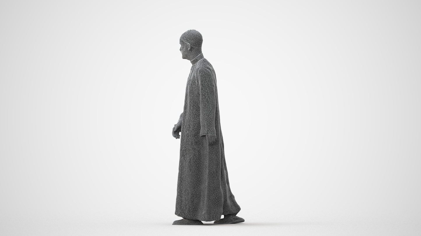 3D people model man walking, scanned human for 3ds Max rendering, square thumbnail