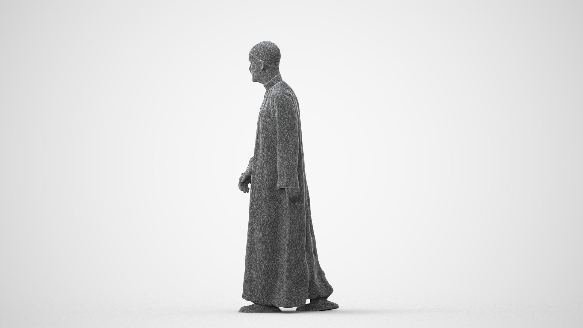 3D people model man walking, scanned human for 3ds Max rendering, square thumbnail