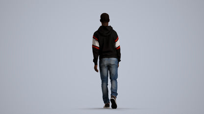 3D scanned boy kids casual, photorealistic archviz people for Enscape and SketchUp, front view render