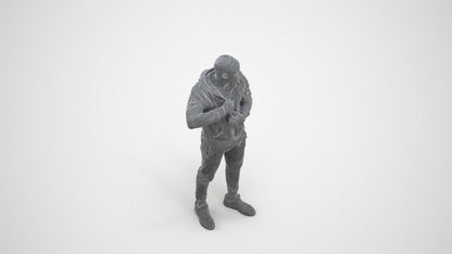 photogrammetry 3D man sport standing, realistic human model archviz FBX, wireframe three-quarter view