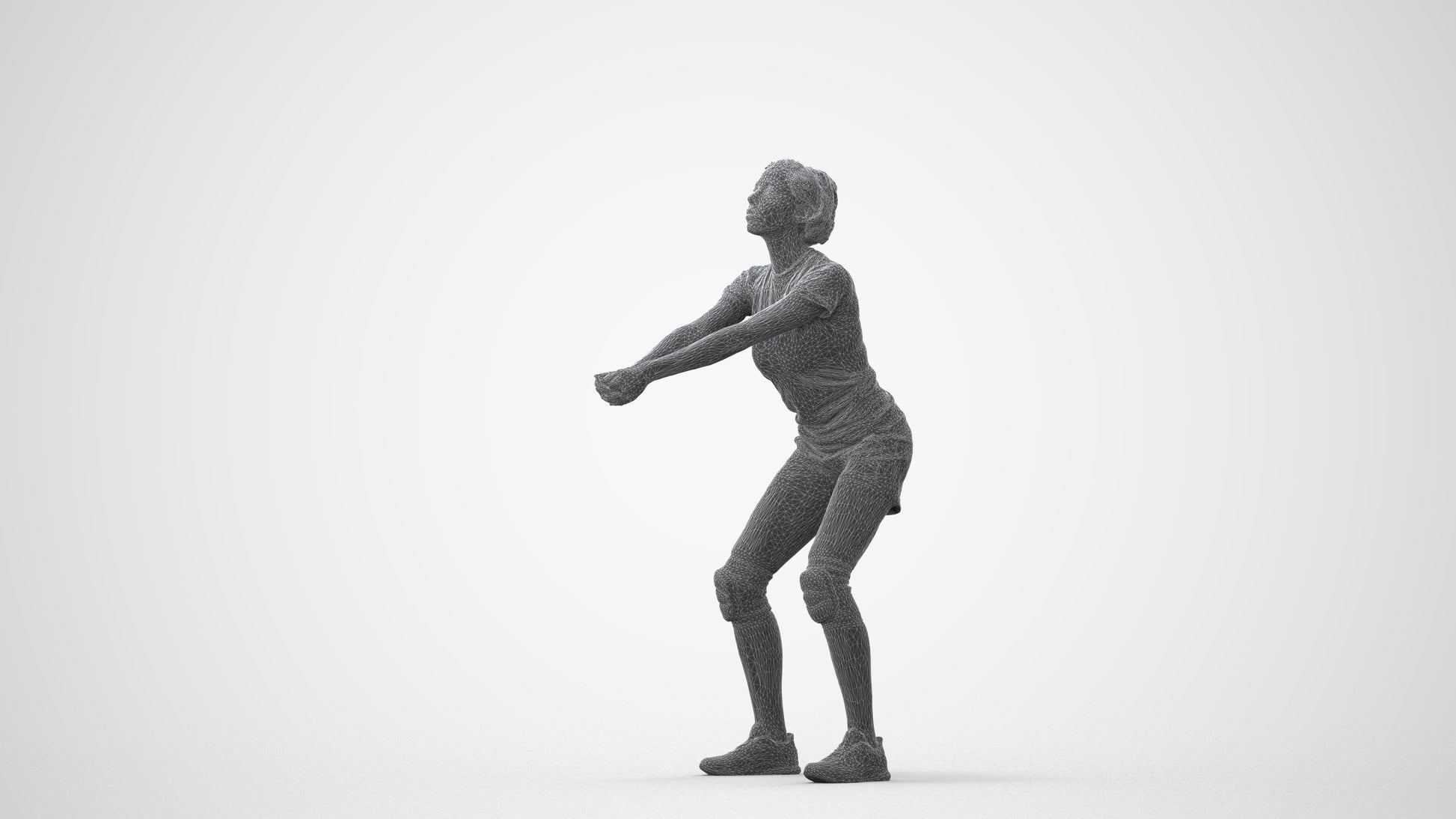 scanned 3D woman sport, photogrammetry people for Enscape and V-Ray, square thumbnail