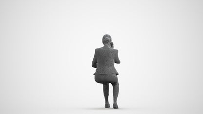 realistic 3D people woman business, render-ready for V-Ray and Corona, FBX OBJ, wireframe front view
