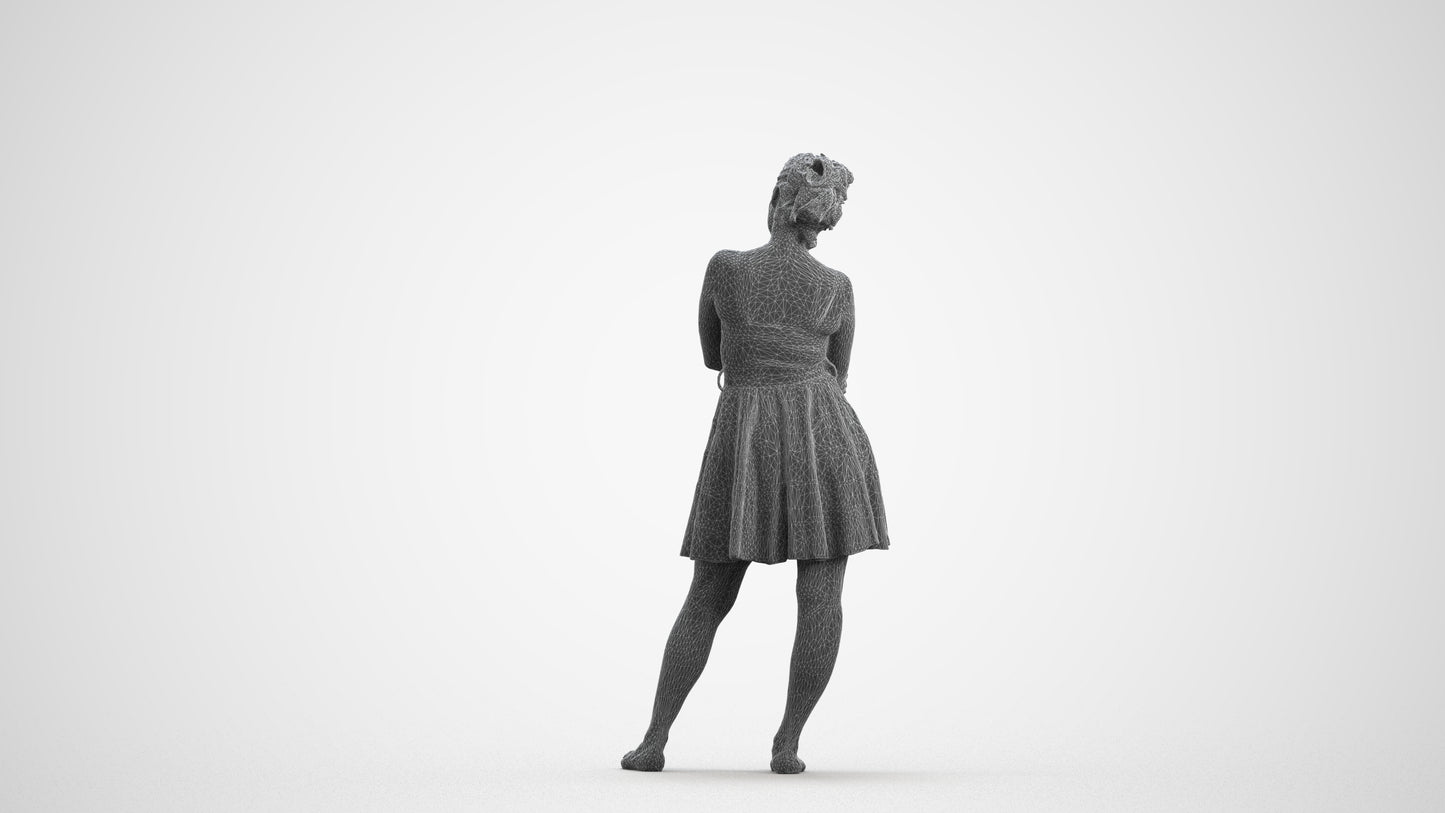 realistic 3D people woman formal formalaffairs, render-ready for V-Ray and Corona, FBX OBJ, wireframe front view