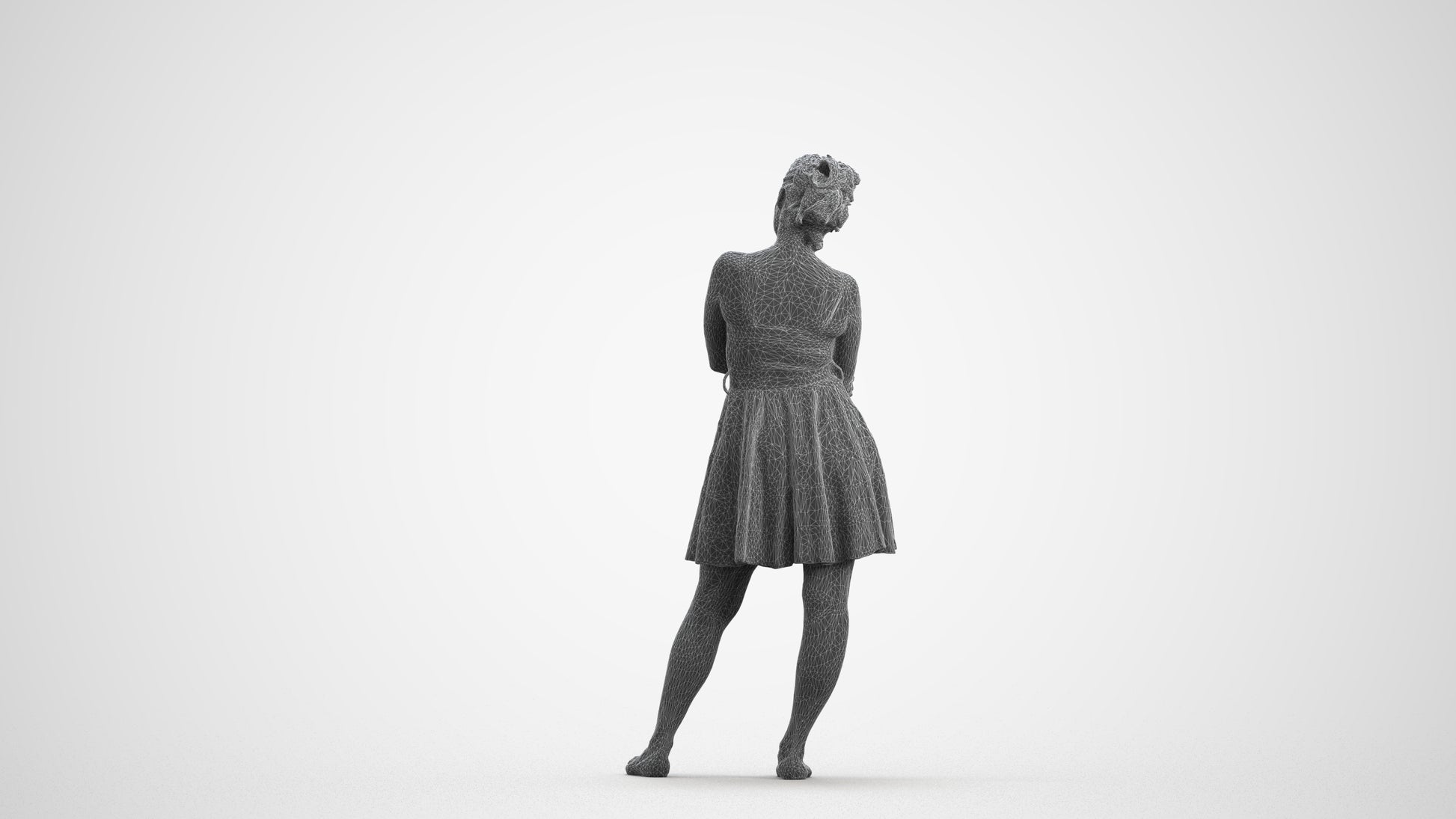 realistic 3D people woman formal formalaffairs, render-ready for V-Ray and Corona, FBX OBJ, wireframe front view