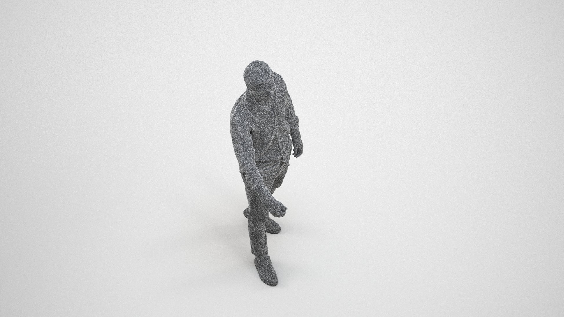 realistic 3D people man casual mix, render-ready for V-Ray and Corona, FBX OBJ, wireframe three-quarter view