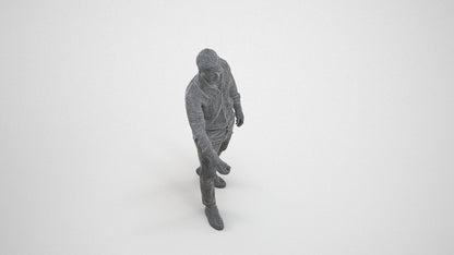 realistic 3D people man casual mix, render-ready for V-Ray and Corona, FBX OBJ, wireframe three-quarter view