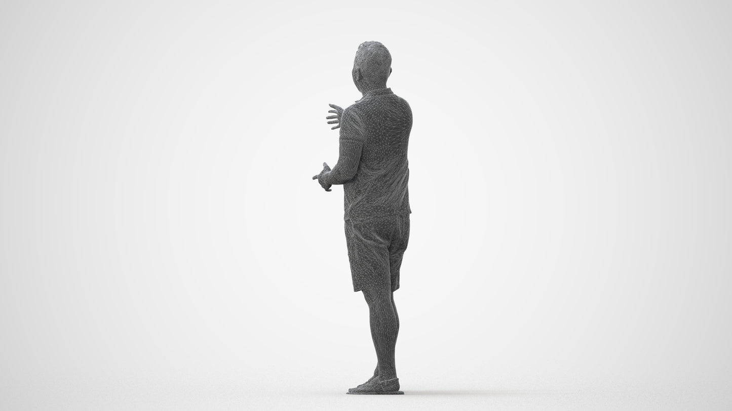 3D people model man casual standing, scanned human for 3ds Max rendering, square thumbnail