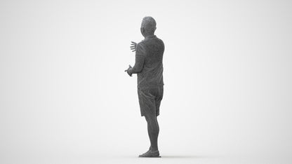 3D people model man casual standing, scanned human for 3ds Max rendering, square thumbnail