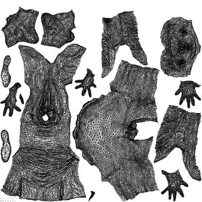 realistic 3D man formal business, scanned archviz people for Blender and 3ds Max, wireframe top-down view