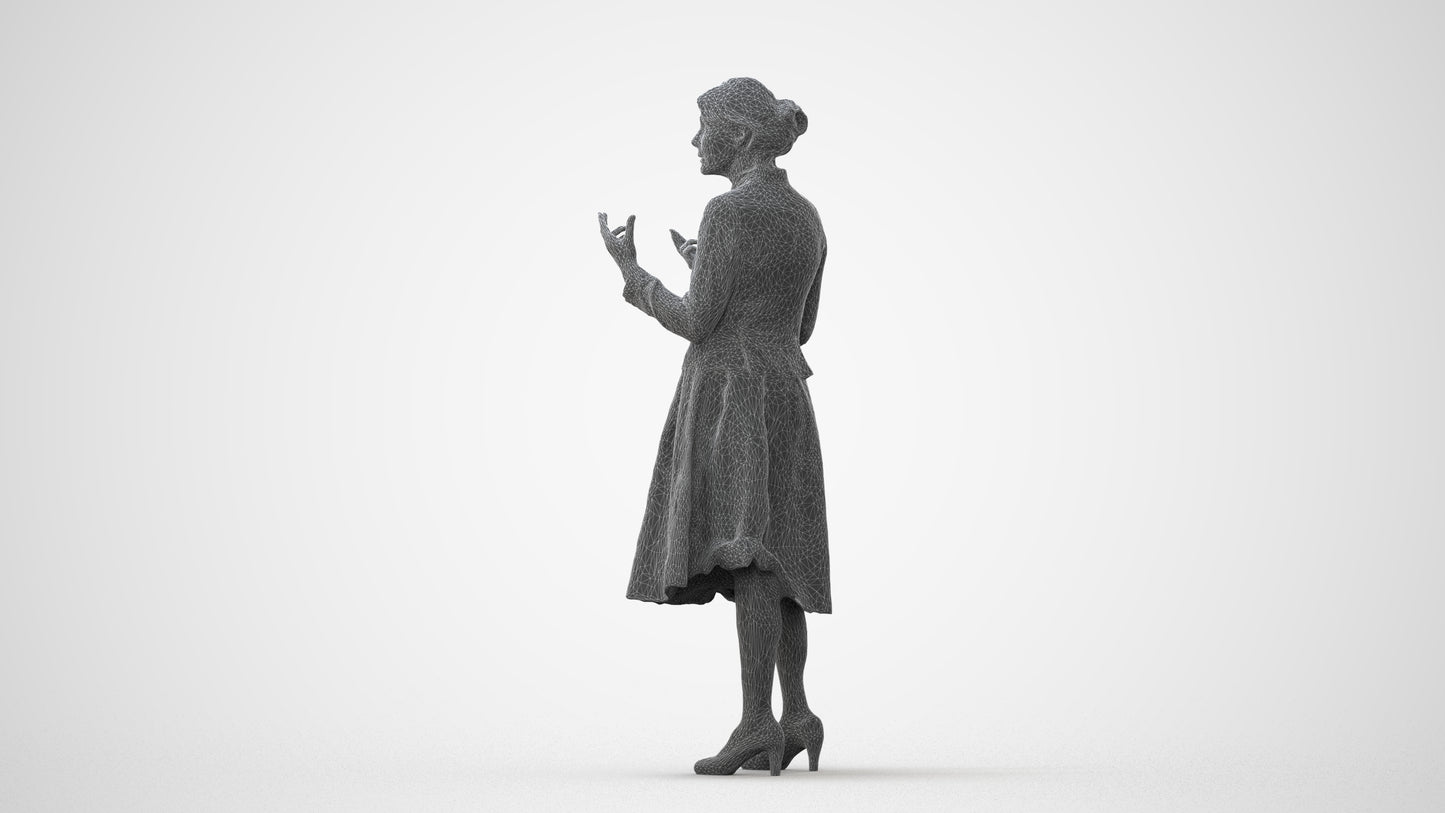 realistic 3D senior woman business standing, scanned archviz people for Blender and 3ds Max, square thumbnail