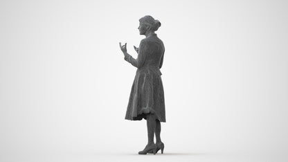 realistic 3D senior woman business standing, scanned archviz people for Blender and 3ds Max, square thumbnail