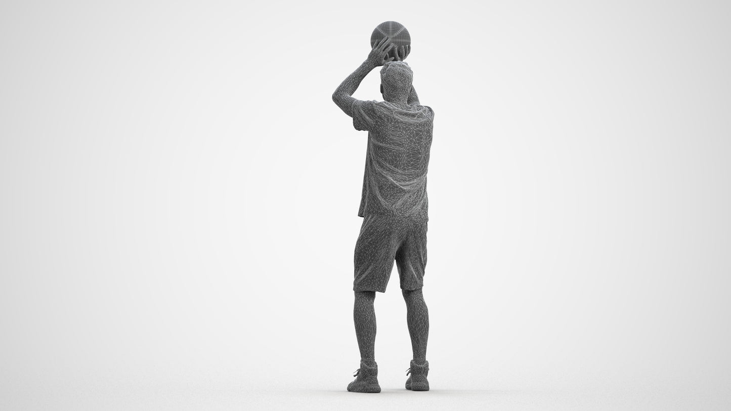 3D people model man sport, scanned human for 3ds Max rendering, wireframe front view