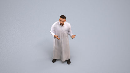 realistic 3D human man standing, archviz people FBX OBJ for Blender, back view render