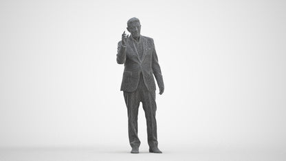 scanned 3D senior man business, photogrammetry people for Enscape and V-Ray, three-quarter front view render