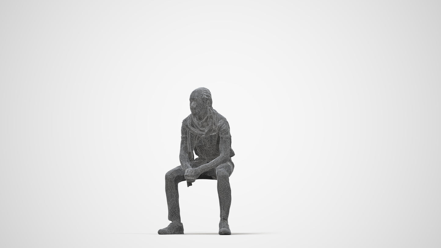 realistic 3D people boy kids, render-ready for V-Ray and Corona, FBX OBJ, wireframe back view