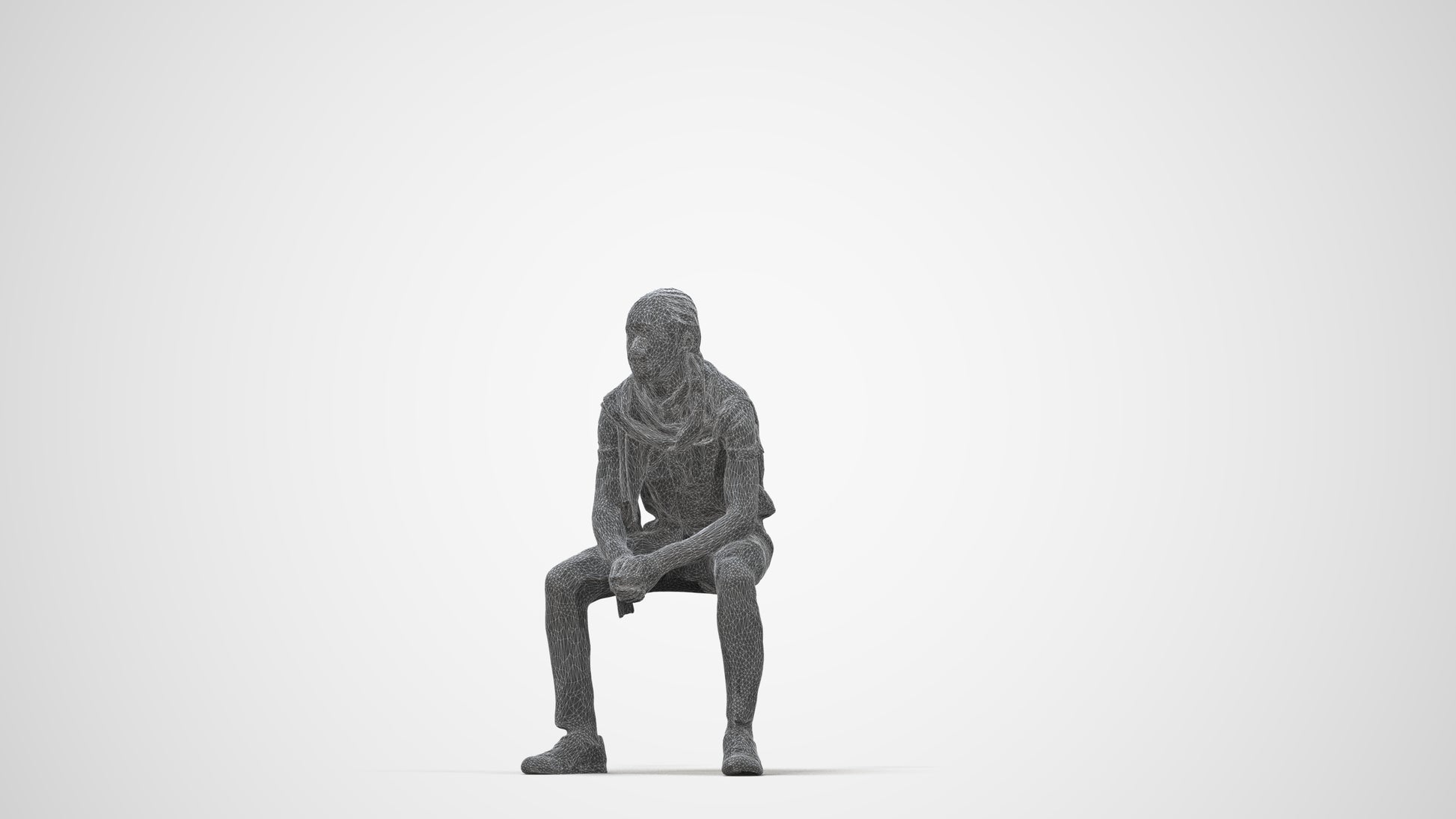 realistic 3D people boy kids, render-ready for V-Ray and Corona, FBX OBJ, wireframe back view