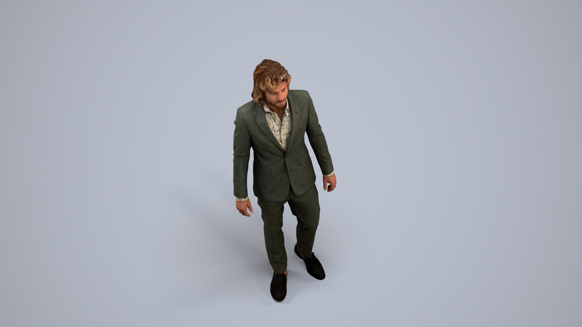 scanned 3D man business, photogrammetry people for Enscape and V-Ray, back view render
