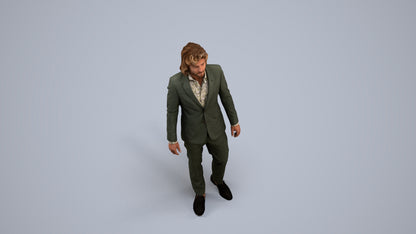 scanned 3D man business, photogrammetry people for Enscape and V-Ray, back view render