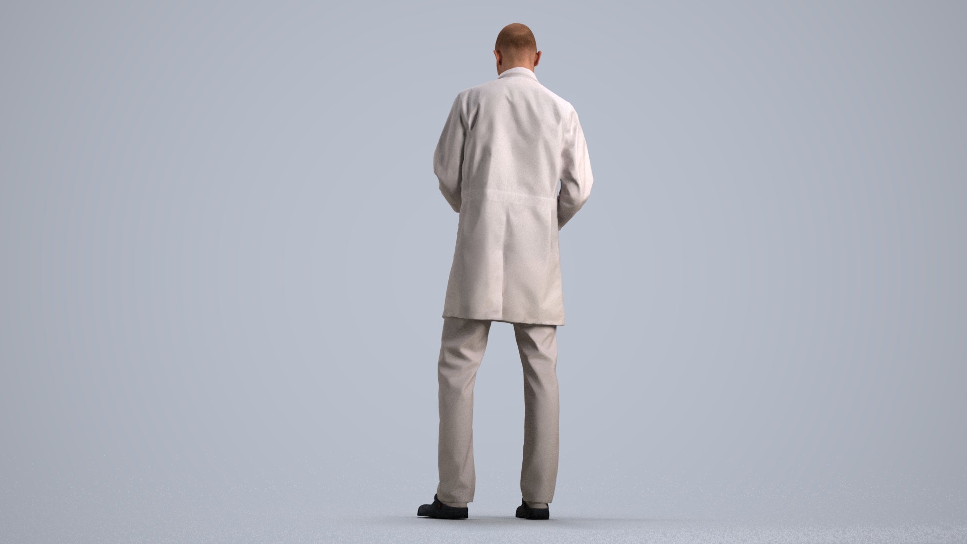 3D scanned man medical, photorealistic archviz people for Enscape and SketchUp, front view render