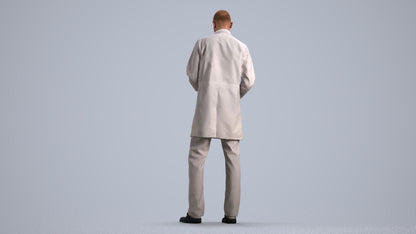 3D scanned man medical, photorealistic archviz people for Enscape and SketchUp, front view render