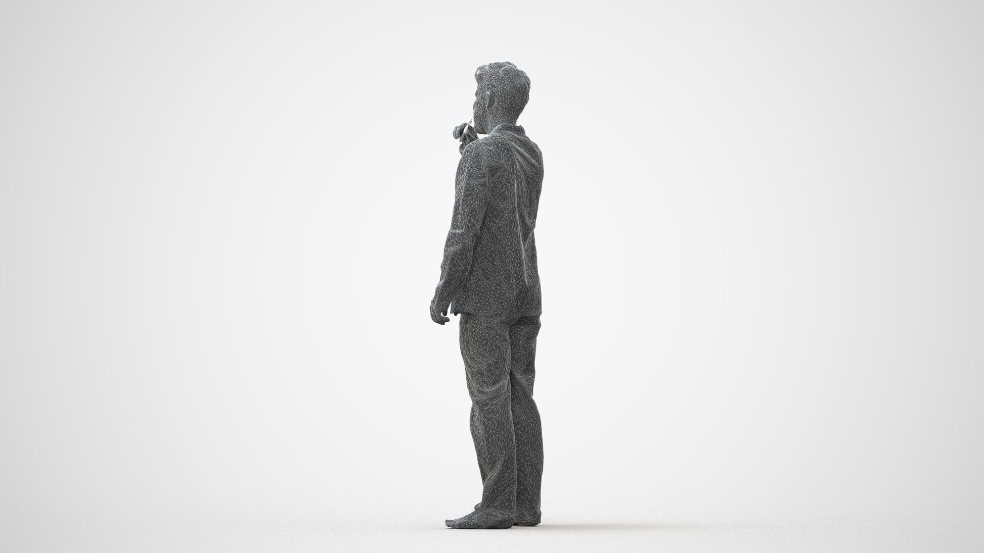 3D scanned man bathroom, photorealistic archviz people for Enscape and SketchUp, square thumbnail