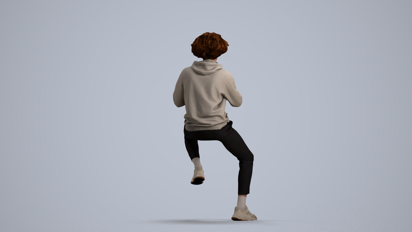 realistic 3D people man casual sitting, render-ready for V-Ray and Corona, FBX OBJ, front view render