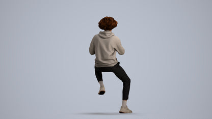 realistic 3D people man casual sitting, render-ready for V-Ray and Corona, FBX OBJ, front view render