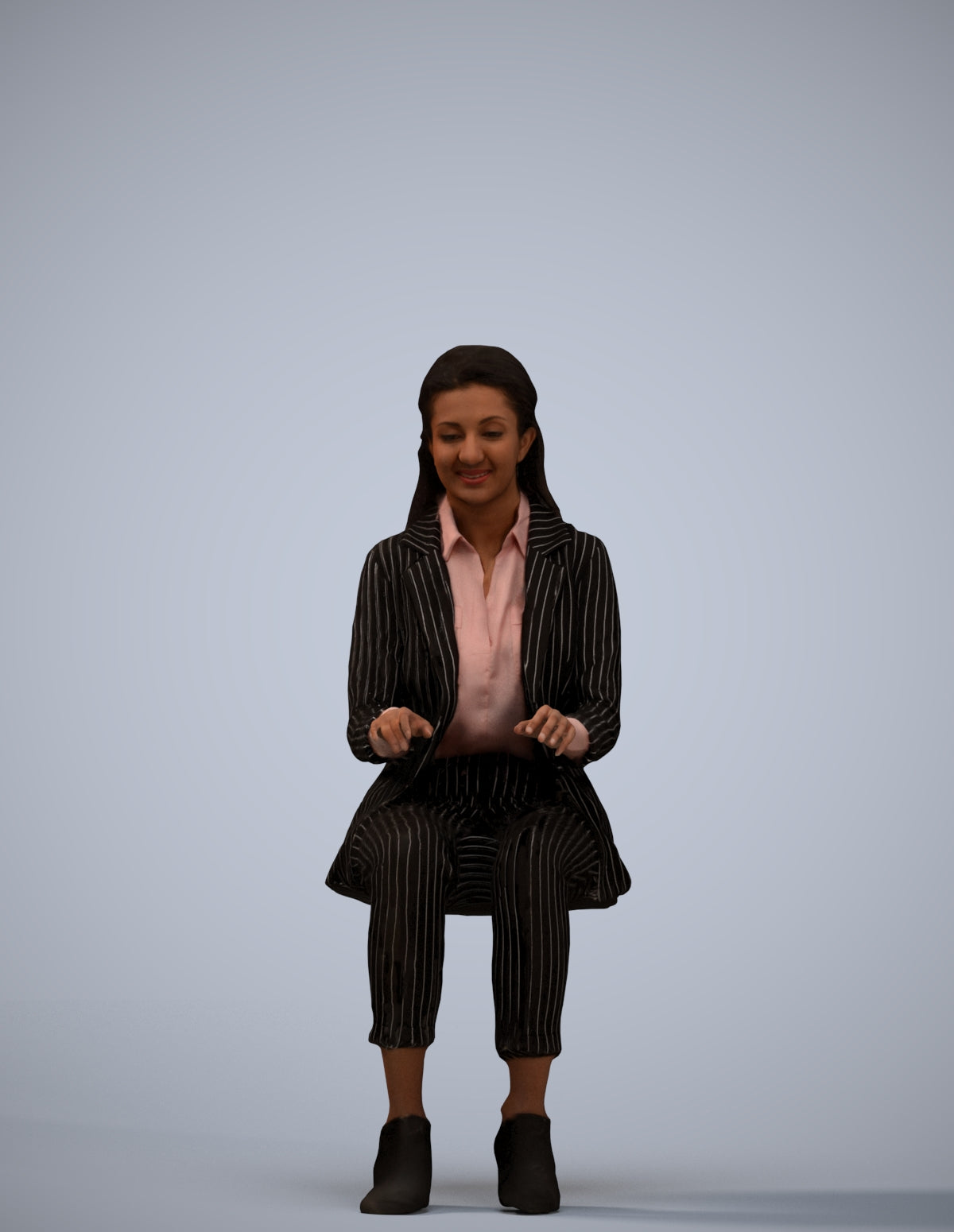 scanned 3D woman business, photogrammetry people for Enscape and V-Ray