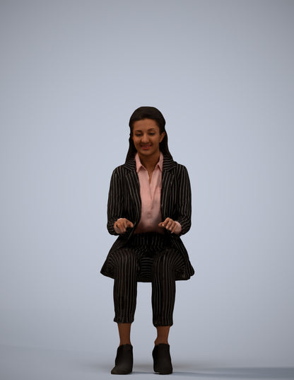 scanned 3D woman business, photogrammetry people for Enscape and V-Ray