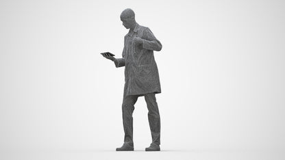 photogrammetry 3D man medical, realistic human model archviz FBX, wireframe back view