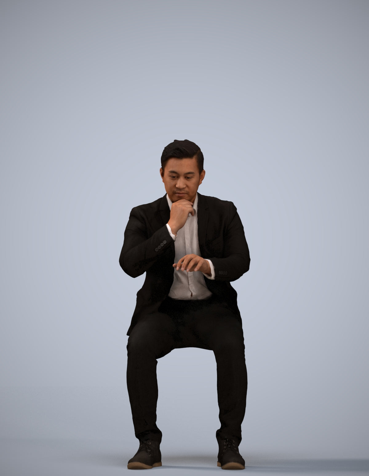 3D people model man business, scanned human for 3ds Max rendering