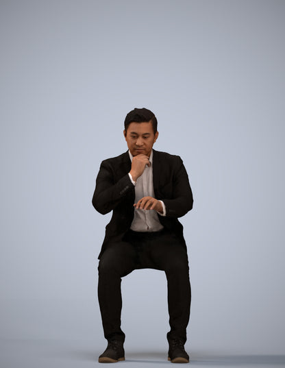 3D people model man business, scanned human for 3ds Max rendering