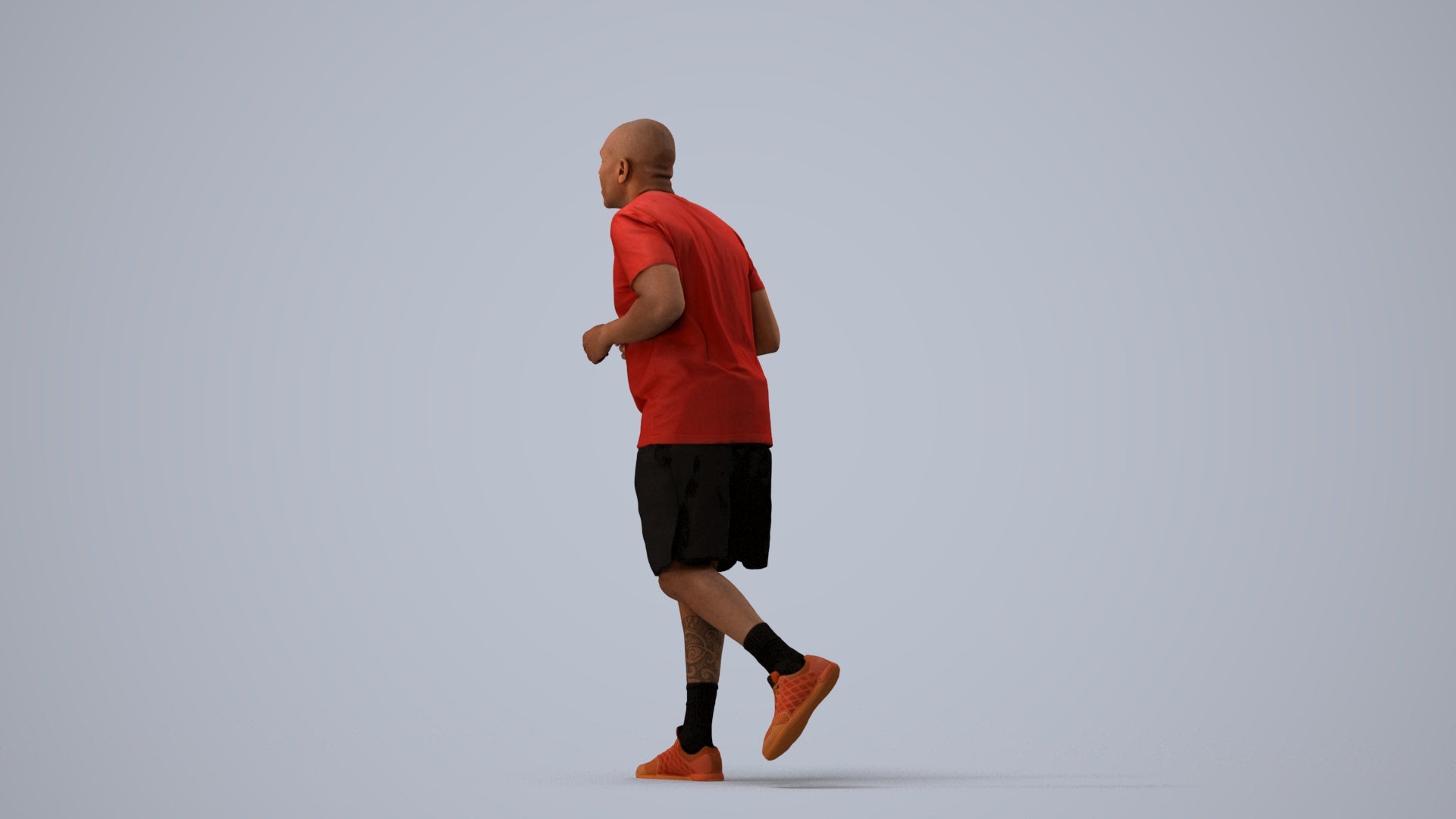 3D scanned man sport, photorealistic archviz people for Enscape and SketchUp, three-quarter view render