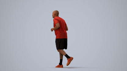 3D scanned man sport, photorealistic archviz people for Enscape and SketchUp, three-quarter view render