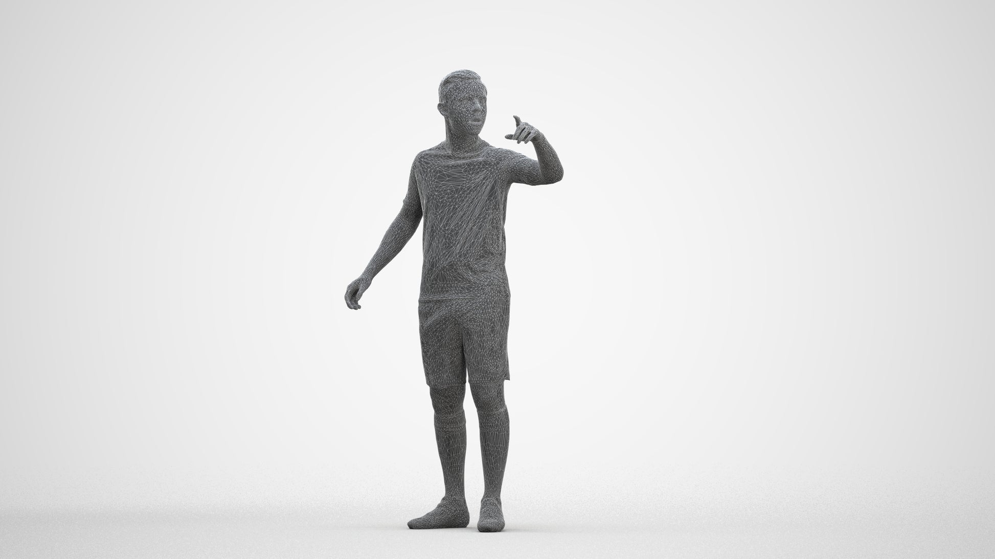 realistic 3D boy sport, scanned archviz people for Blender and 3ds Max, three-quarter front view render