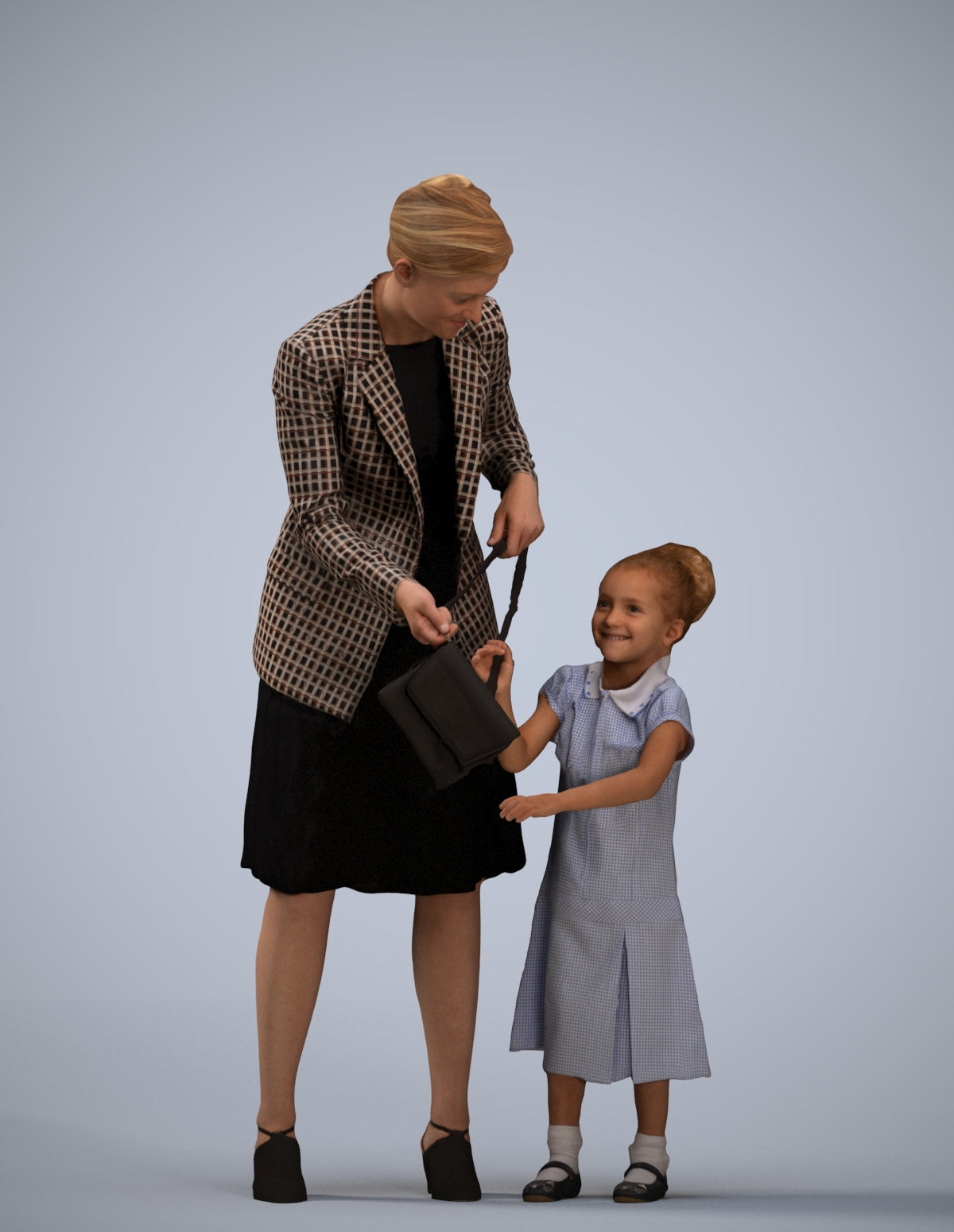 photogrammetry 3D girl casual kids, realistic human model archviz FBX