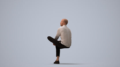 scanned 3D man business, photogrammetry people for Enscape and V-Ray, three-quarter view render